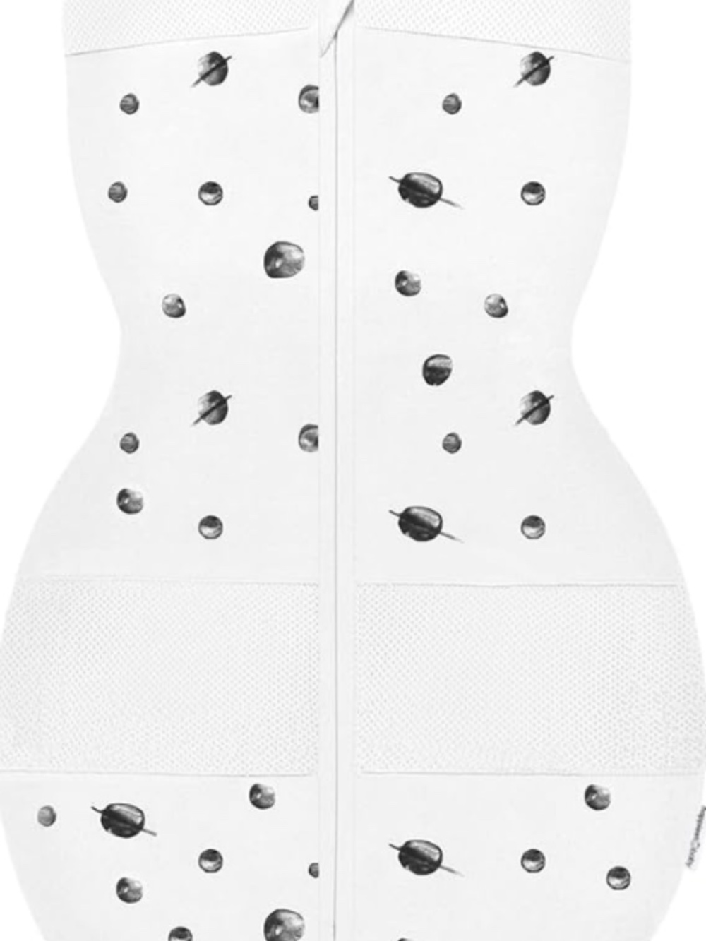 Happiest Large White Baby Swaddle with Black Dot Print/Planets